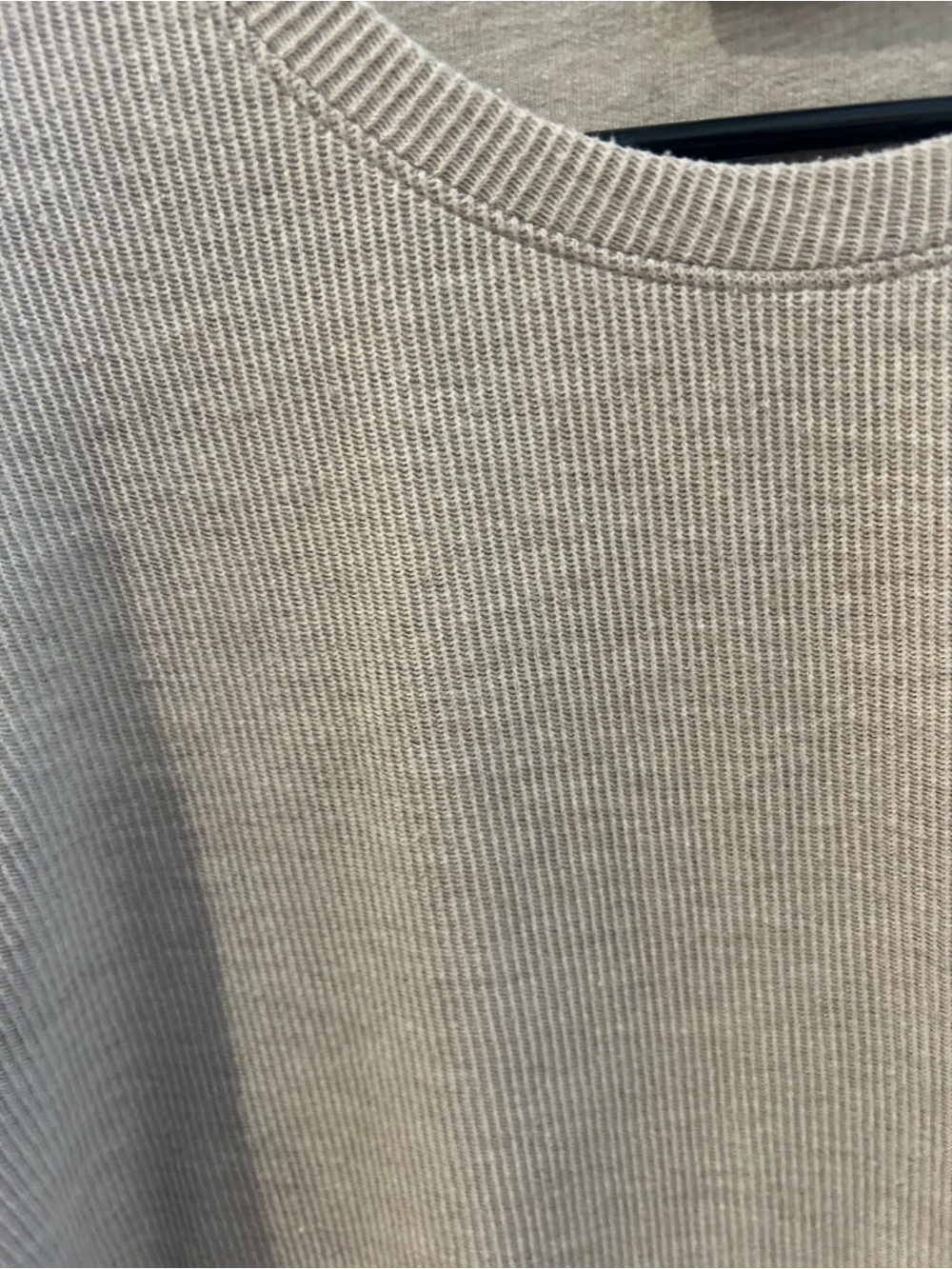 Casual Crewneck Ribbed Soft Long Sleeve Knit Shirt - Tan XXL - Picture 3 of 9